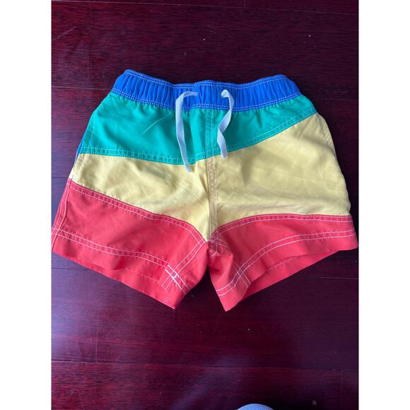 Hannah Anderson Boys Color Block Swim Trunks Size 100 US 4 4T Rainbow Shorts - Picture 1 of 3